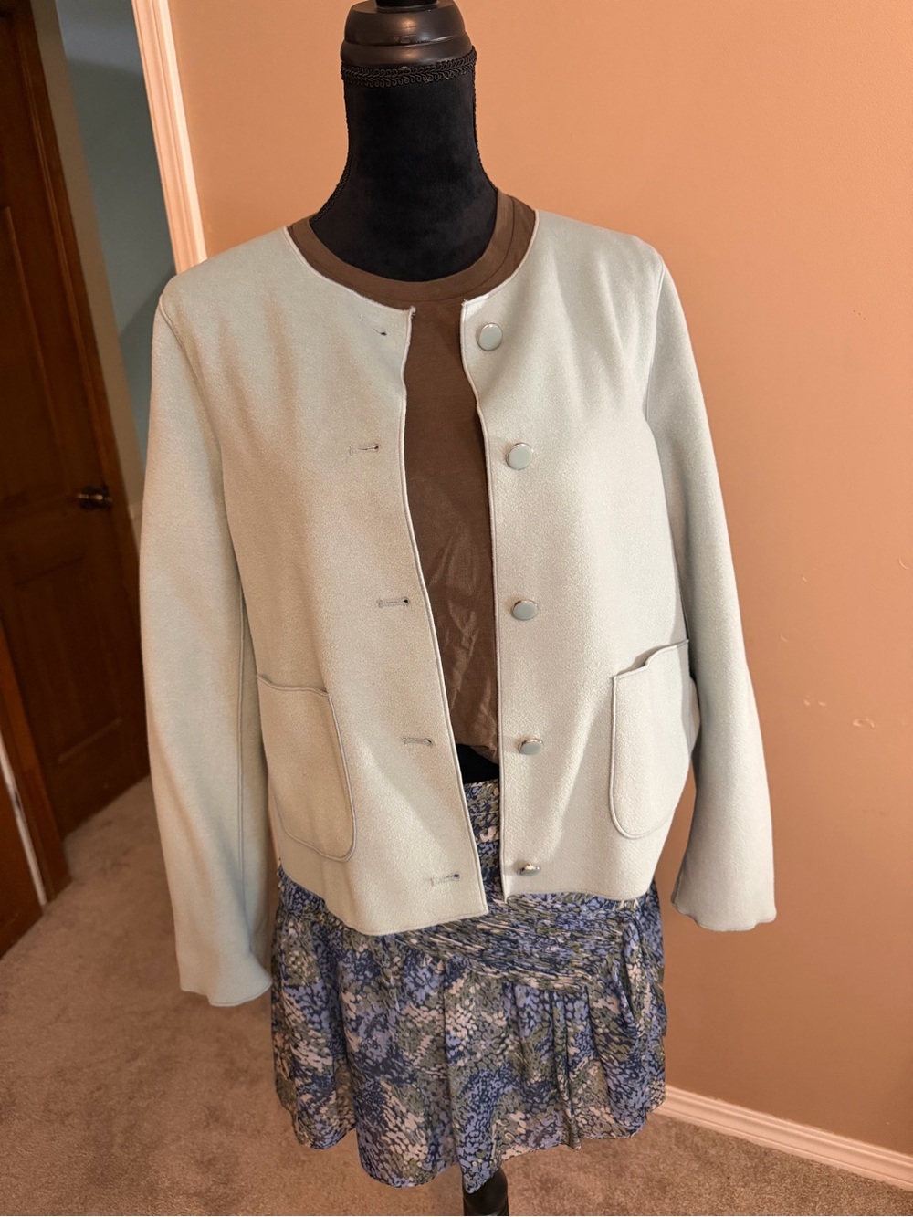 NWT Bagatelle Light Blue Jacket / Blazer, Gold Accents, medium